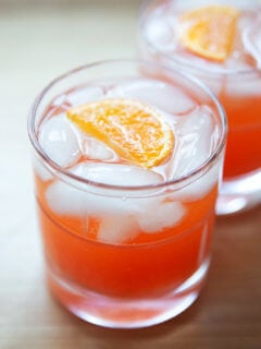 Two glasses of a Tangerine spritz.