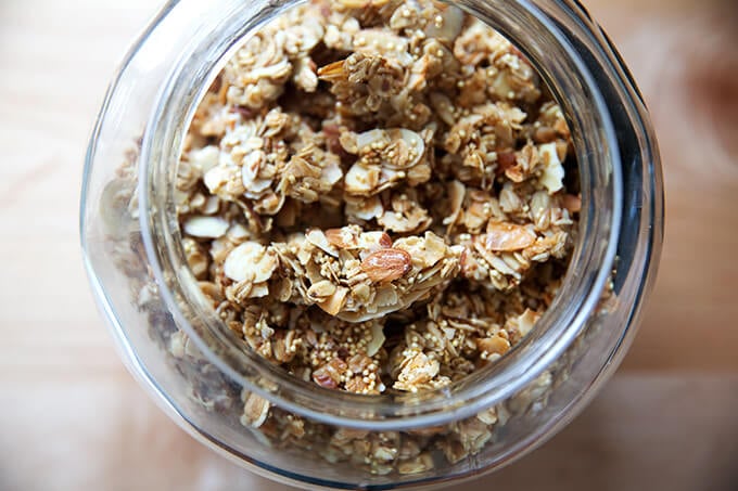 A jar of granola.