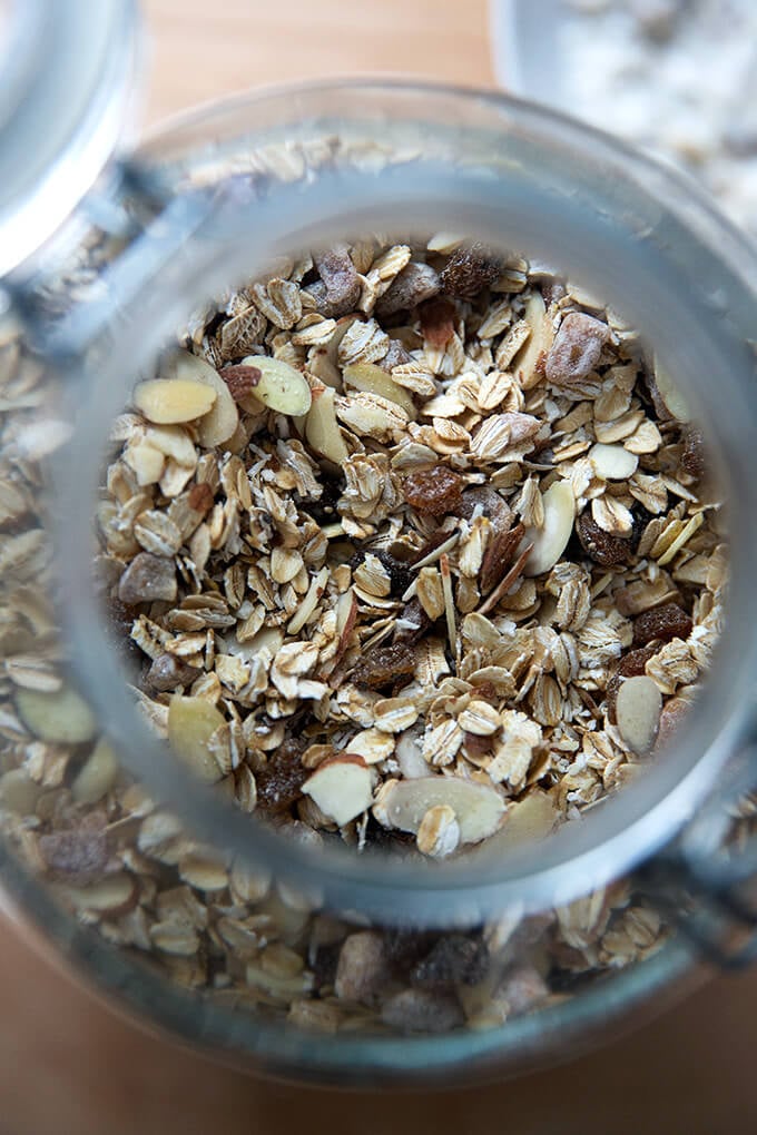 A jar of homemade muesli.