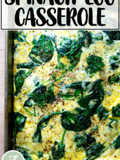 Spinach-egg casserole.