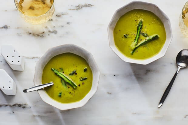 Cream of asparagus soup. 