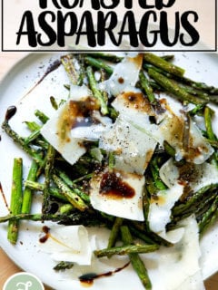 Roasted asparagus with parmesan and balsamic.