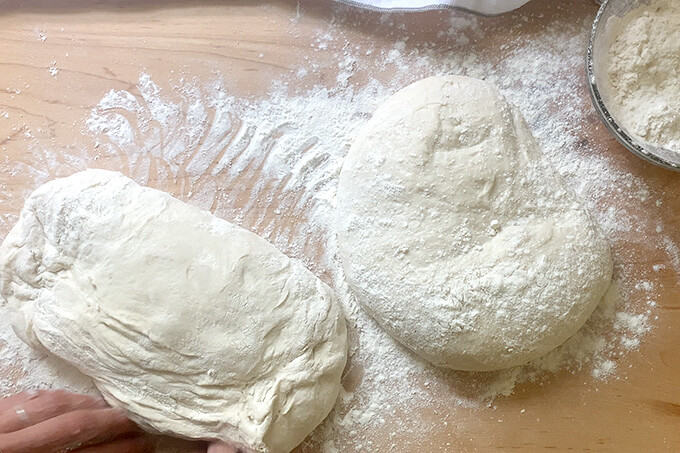 Ciabatta dough after 2.5 hours of proofing. 