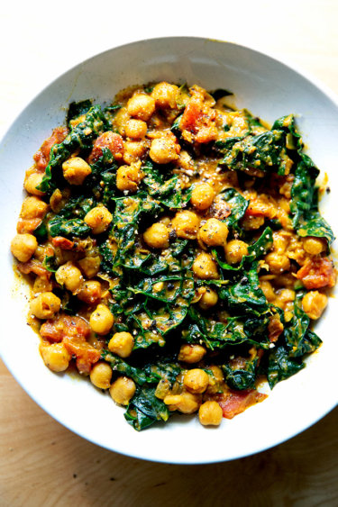 Spicy Chickpeas with Tomatoes & Kale | Alexandra's Kitchen