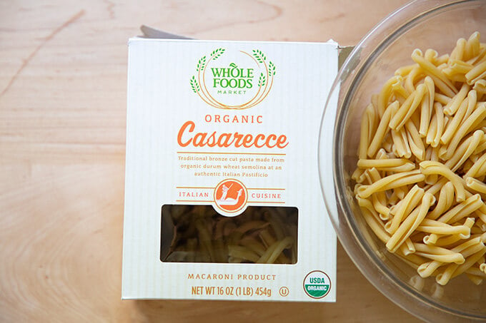 Casarecce pasta box.