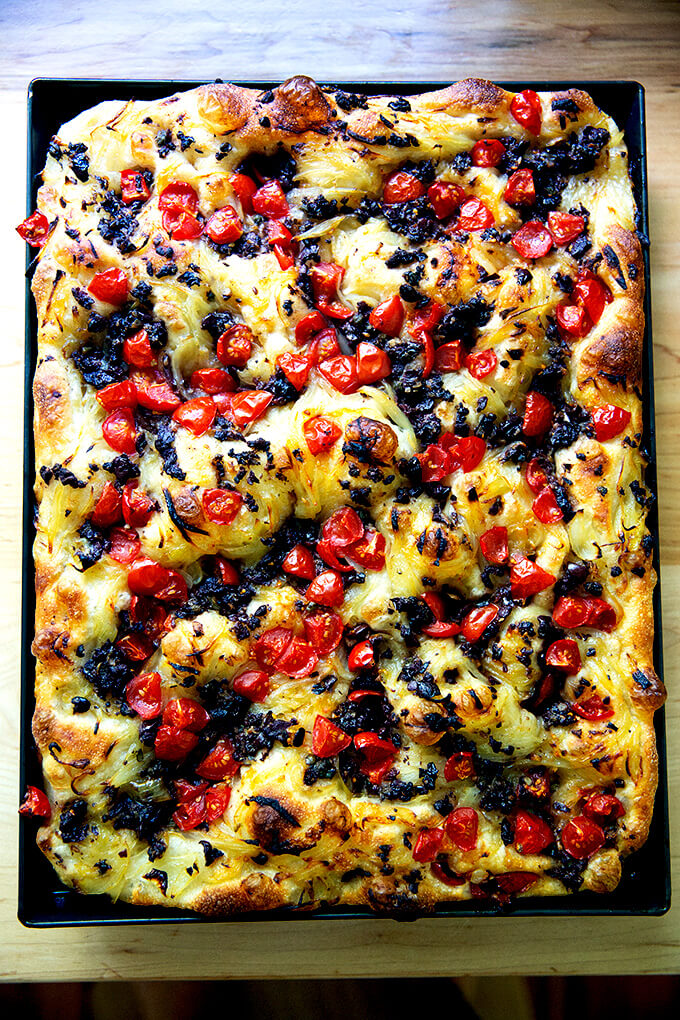 Focaccia with Caramelized Onions and Capers