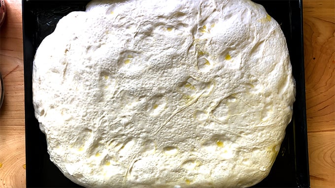 Pissaladière dough, ready to be topped.