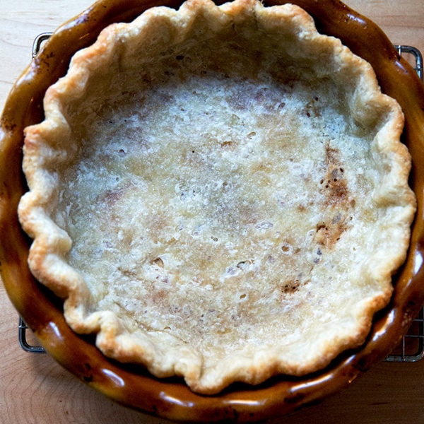A par-baked pie crust.