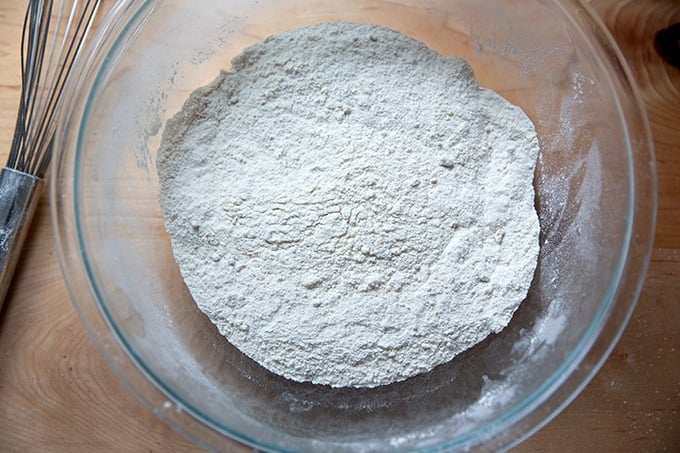 The dry ingredients whisked together to make snickerdoodles.
