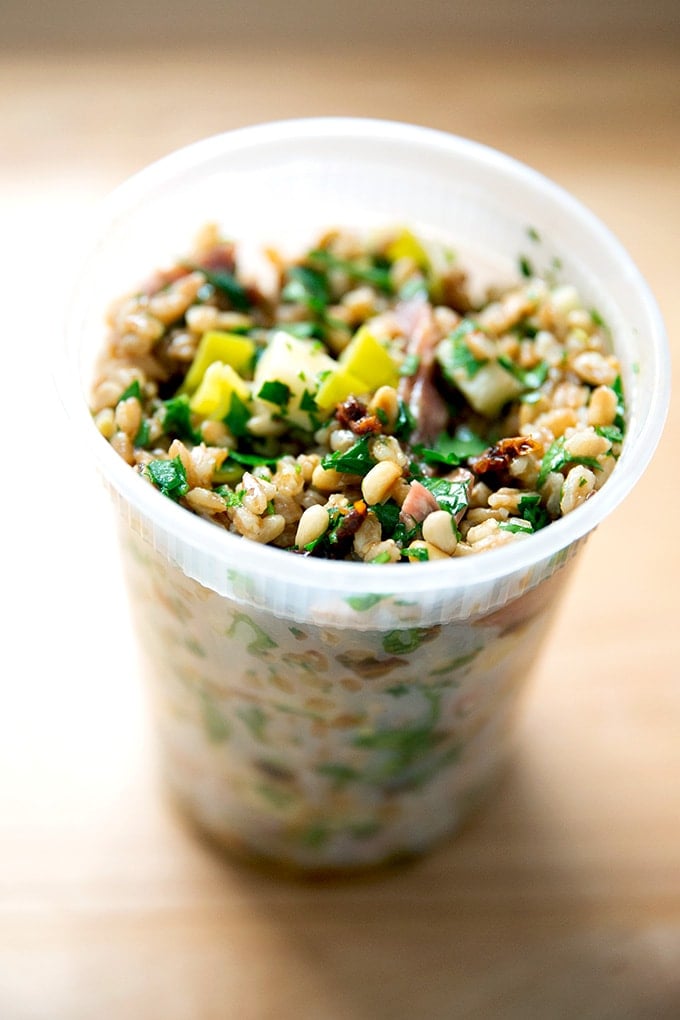 Farro salad to go. 