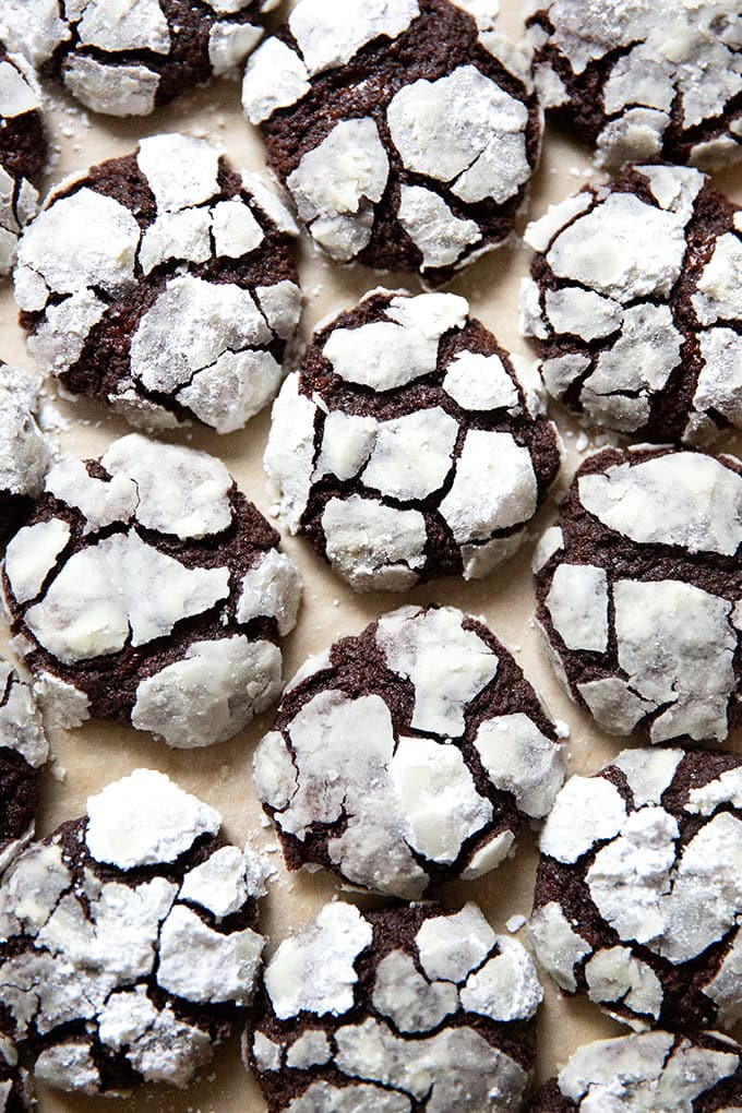 Double Chocolate Crinkle Cookies