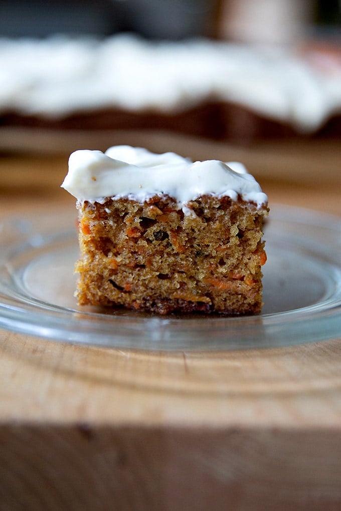 A slice of carrot cake.