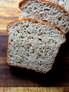 Sliced rye bread.