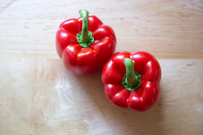 Two red bell peppers. - 2