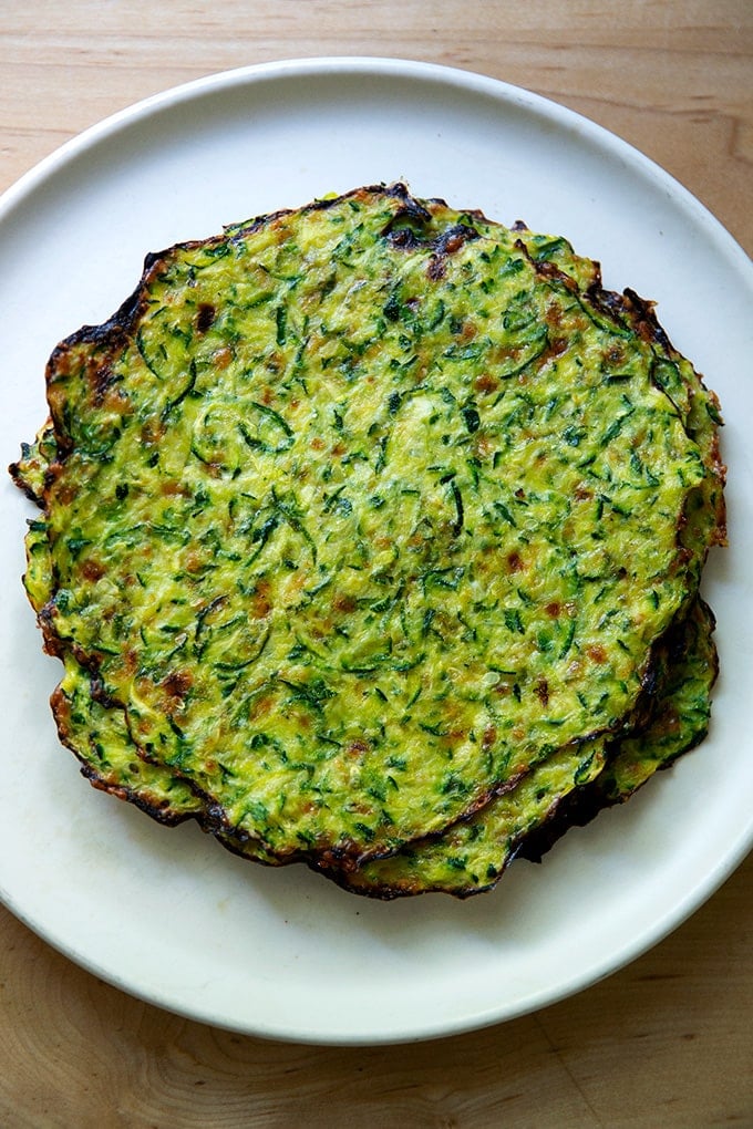 A stack of zucchini tortillas.