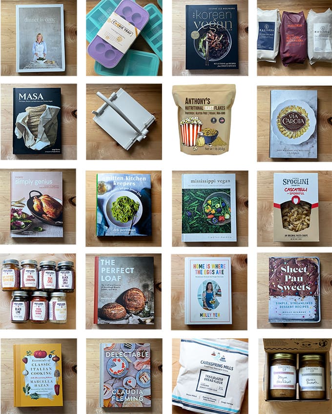 A montage of new cookbooks. 
