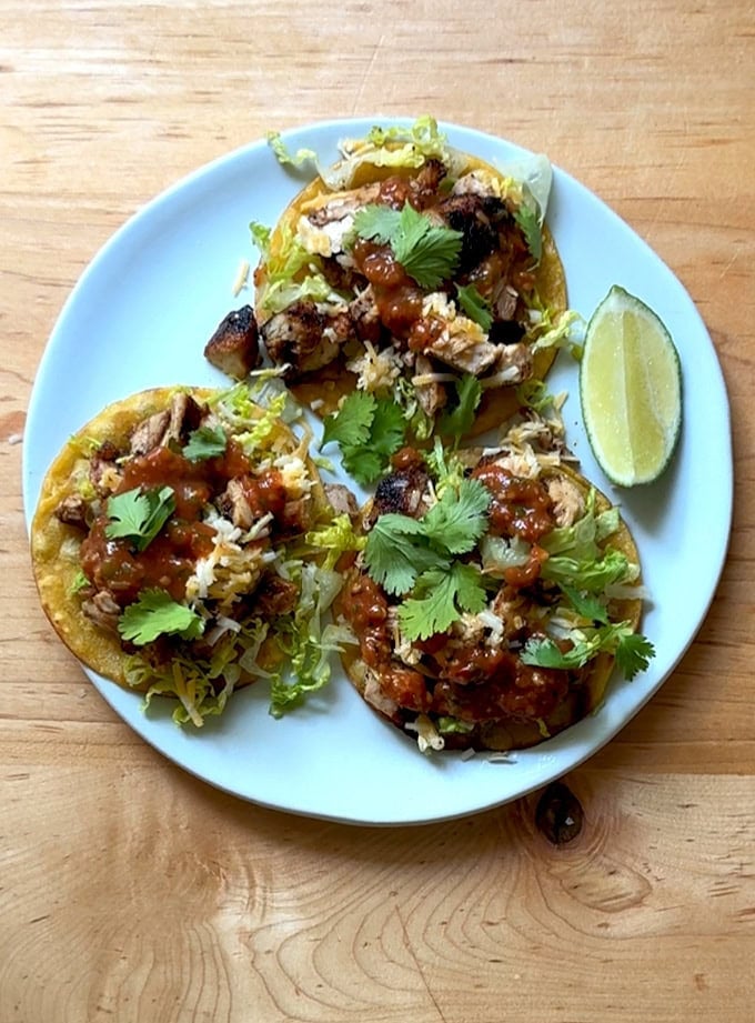 A place of grilled chicken tacos.  - 11