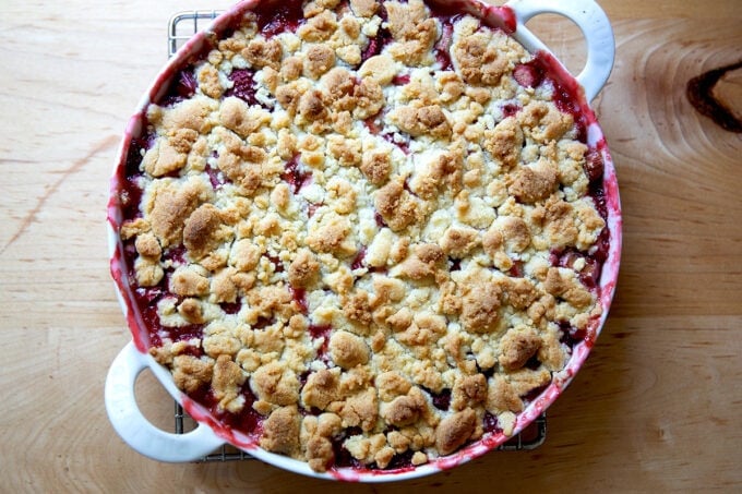 Just baked strawberry-rhubarb crisp.