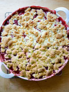 Just baked strawberry-rhubarb crisp.