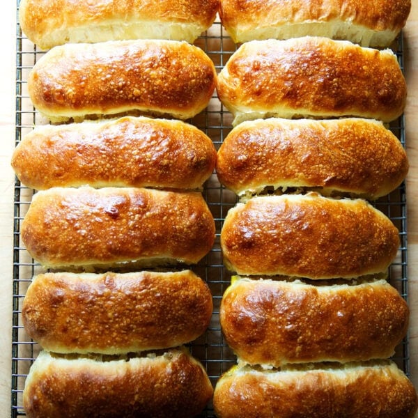 No-Knead Brioche Hot Dog Buns | Alexandra's Kitchen