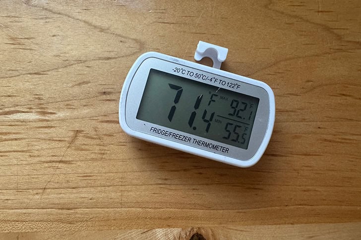 An ambient temperature thermometer.